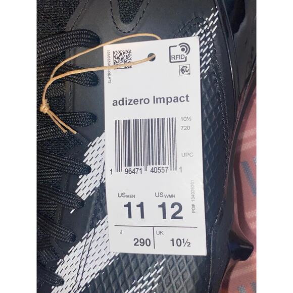 New Sz 11 Adidas Adizero Impact Football Cleats Black Sneakers Athletic IE9661 - Picture 8 of 8